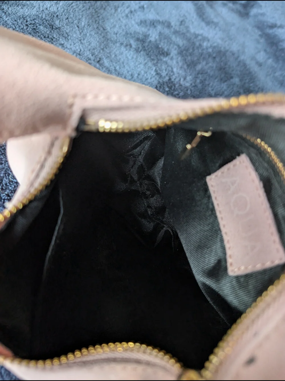 Aqua Pink Suede Hobo Hand Bag Women's Small